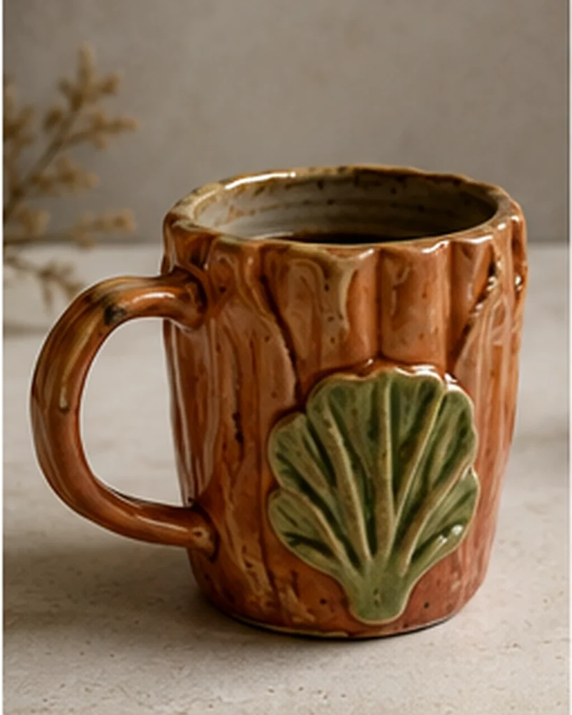 Sculptural handmade ceramic mug