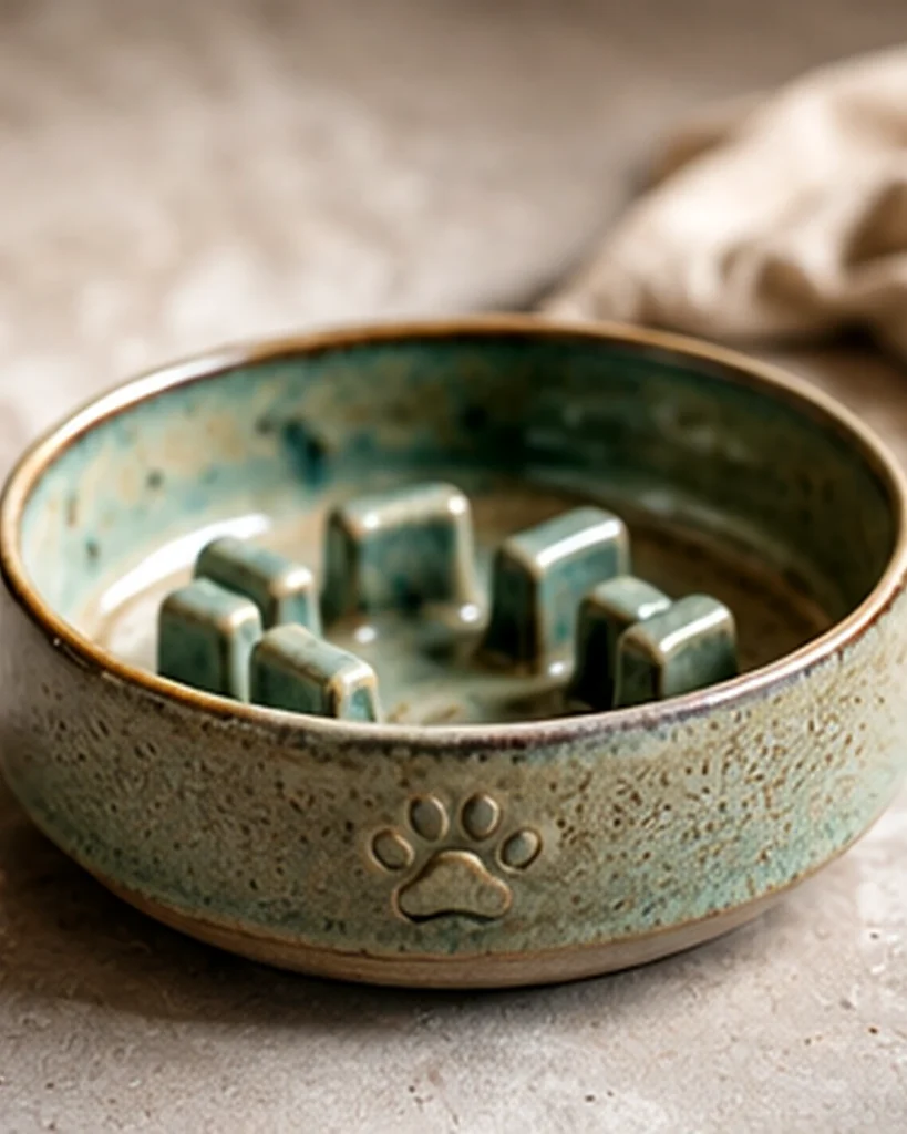 Slow Feeder Ceramic Dog Bowl