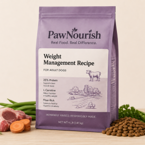 PawNourish Weight Management Recipe dog food bag
