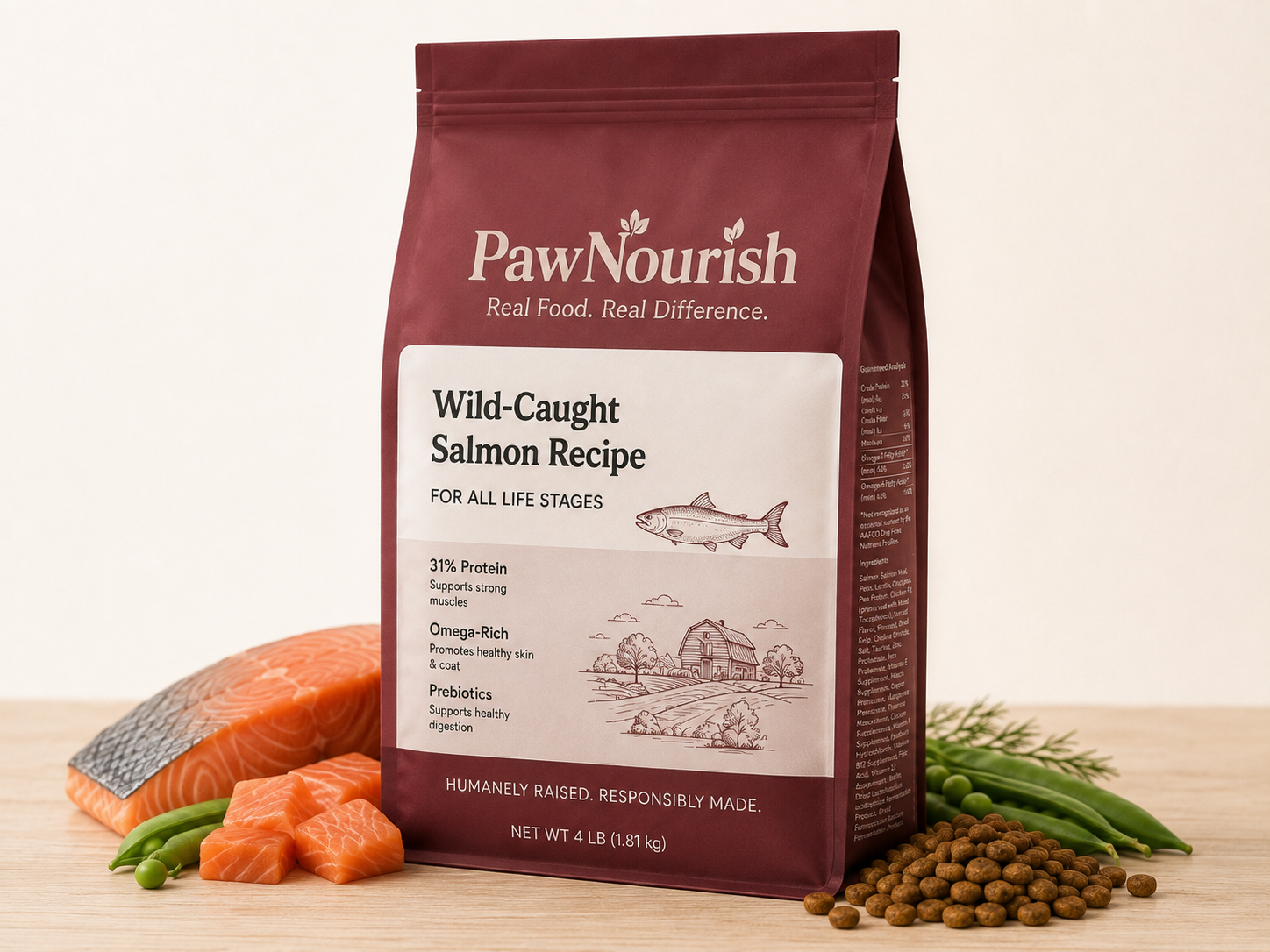 PawNourish Wild-Caught Salmon Recipe dog food bag