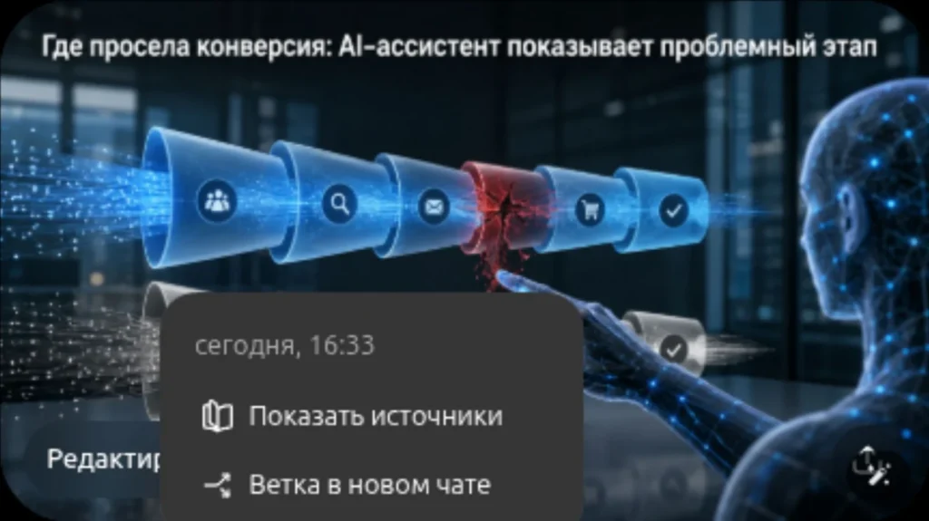Где просела конверсия: AI-ассистент показывает проблемный этап
