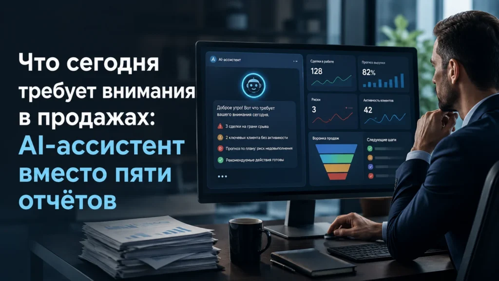 Что сегодня требует внимания в продажах: AI-ассистент вместо пяти отчётов