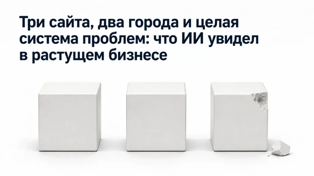 Три сайта, два города и целая система проблем: что ИИ увидел в растущем бизнесе