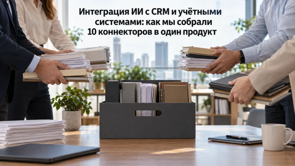 Интеграция ИИ с CRM и учётными системами: как мы собрали 10 коннекторов в один продукт