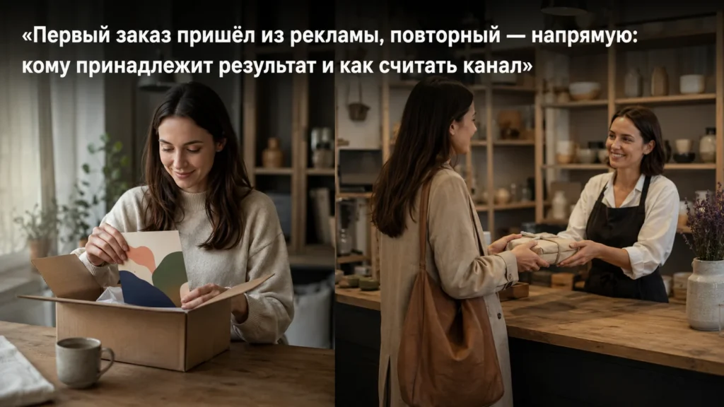 Первый заказ пришёл из рекламы, повторный — напрямую: кому принадлежит результат и как считать канал